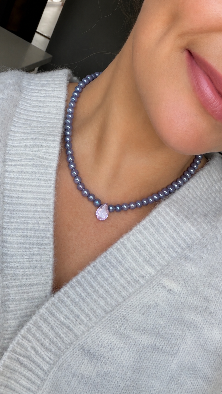 Purple drop Necklace
